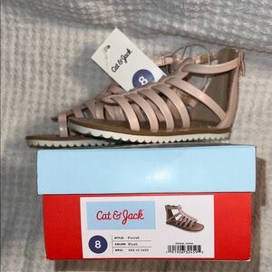 NWT - Girls Cat & Jack Pink Gladiator Sandals - Size 8